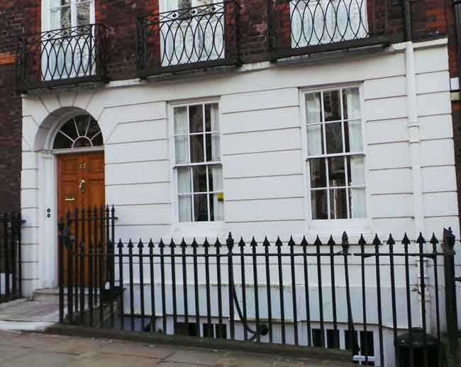 An exterior view of 17 Church Row, Hampstead.