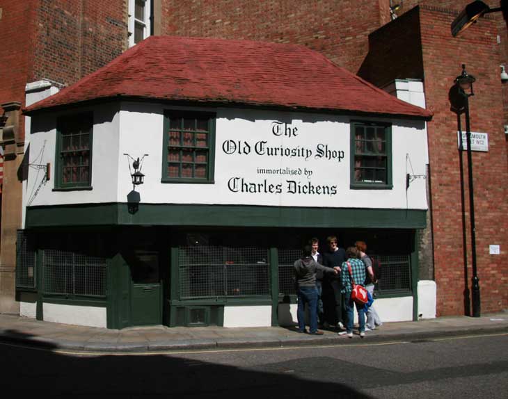 The exterior of the Old Curiosity Shop.