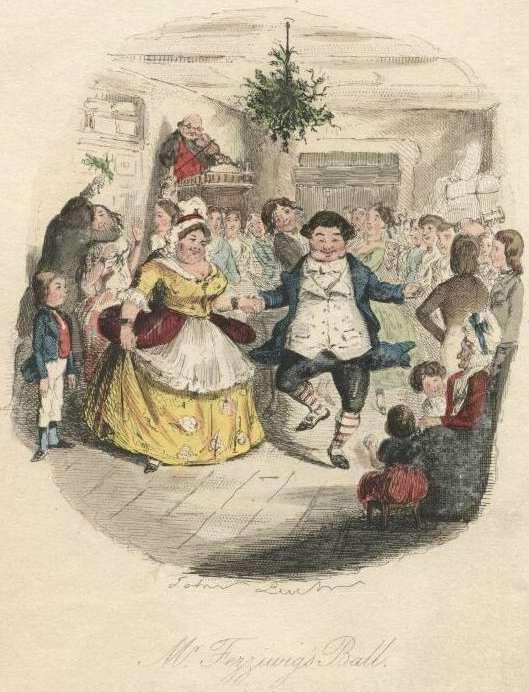 A party scene from A Christmas Carol