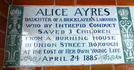 Alice Ayres Memorial in Postman's Park.
