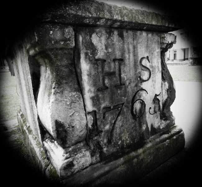 One of the graves in Christchurch burial ground.