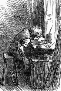 Charles Dickens in the blacking warehouse.