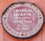 Dickens plaque where Furnivalls Inn stood.