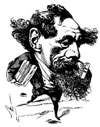 Charles Dickens walking.