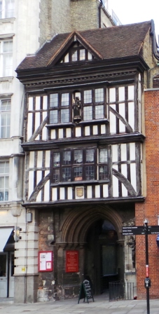 The gatehouse to St Bart's Chruch visited on the Secret London Tour.